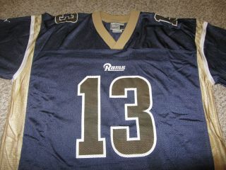 Kurt Warner Los Angeles Rams Puma NFL Football Jersey 2XL XXL 13 Navy Blue Rare 3