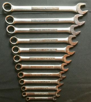 Rare 12 Piece 12 Point Craftsman Industrial Sae Combination Wrench Set Usa Made