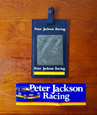 Vintage 90s Peter Jackson Racing Bundle Pass Holder And Sticker Rare Memorabilia