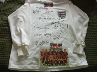 England1966 World Cup V Uruguay,  Opening Game,  Signed By 10.  Very Rare.