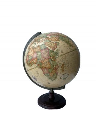 Vintage Replogle World Globe,  12 " Diameter,  Classic Series,  Made Usa,  Wood Base