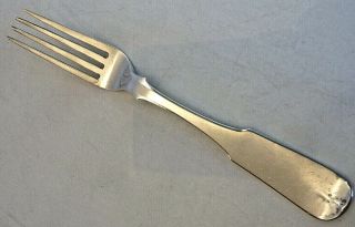Robert Gray American Coin Silver Dinner Fork,  Portsmouth,  Nh.  C.  1830,  Fiddle End