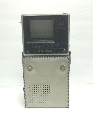 Vintage 1984 Sony Watchman Fd - 20a Handheld Tv Vhf/uhf Rare -