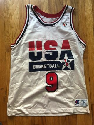 Rare Vtg 90s Champion Michael Jordan 1992 Usa Dream Team Olympic Jersey Men 44 L
