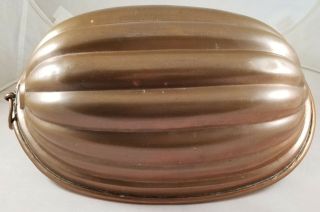 Large Antique Copper Melon Form Pudding Food Mold 19th Century