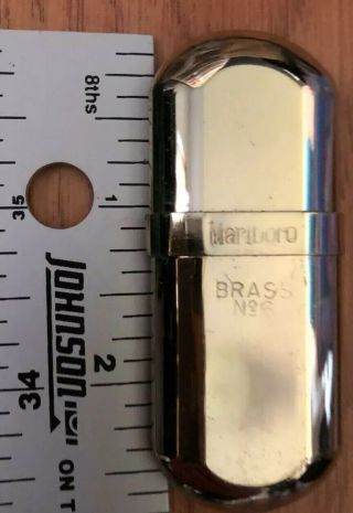 Vintage Rare Marlboro Brass No.  6 Cigarette Lighter - Refillable