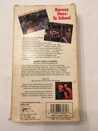 Barney Goes To School,  First Print (1990,  VHS) Rare 2