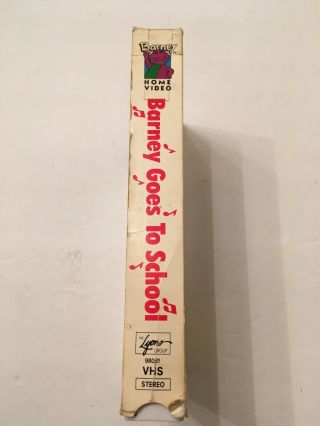 Barney Goes To School,  First Print (1990,  VHS) Rare 3