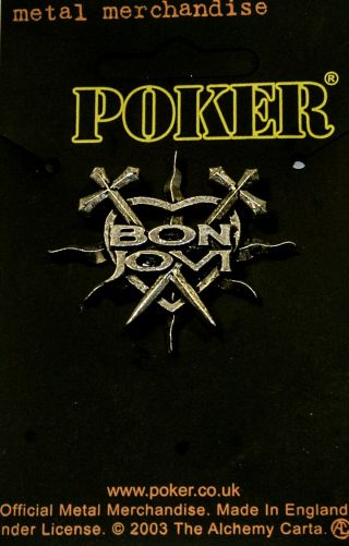 Poker Bon Jovi Logo Pin Clasp Rare Pc263