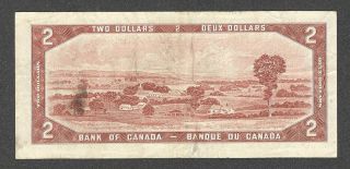 1954 RADAR $2.  00 5278725 RARE 4 - Digit KEY Bank of Canada QEII Two Dollars 2