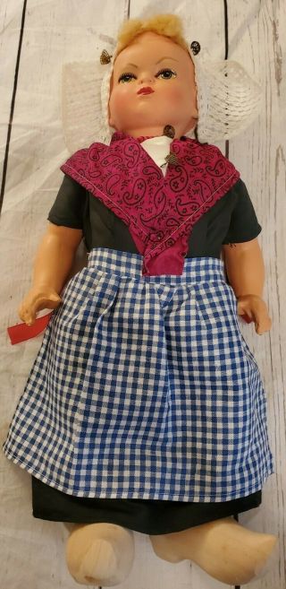 Antique DUTCH GIRL Walking Doll Composition And Wood Germany Clothing 3