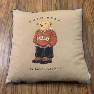 Polo Bear By Ralph Lauren Brown And Navy Blue Down Throw Pillow 17 " X17 "