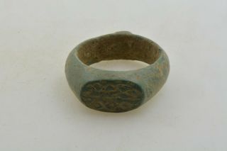 Greco - Roman Intaglio Bronze Ring 200 Bc - 200 Ad Sz 3 1/4