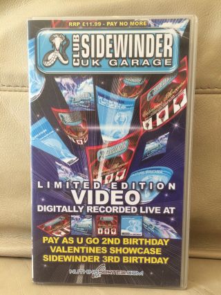 Club Sidewinder Uk Garage @ The Sanctuary Ltd Ed 2002 Vhs Video Ukg Rave Rare