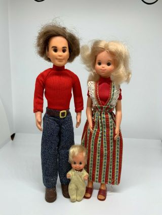 Mattel Sunshine Family 3 Piece Vintage Doll Set - Mom/dad/baby