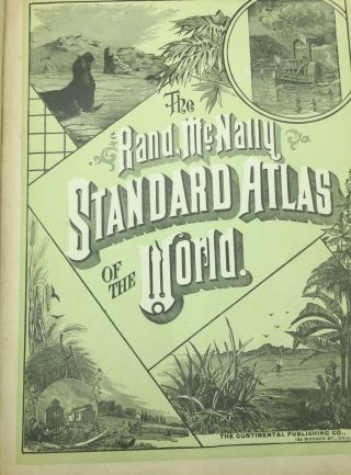 RARE Antique 1890 Rand McNally Standard Atlas of the World: Antique Maps 2