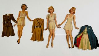 Variety Of Vintage Ww2 Officer Paper Dolls Male And Female & Uniforms Cut/uncut