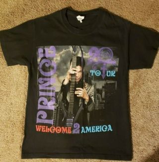 Prince Official Welcome 2 America Concert Tour T Shirt Adult Small Rare