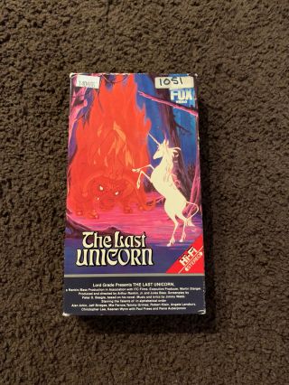 The Last Unicorn Rare Vhs Cbs Fox 1984 Edition