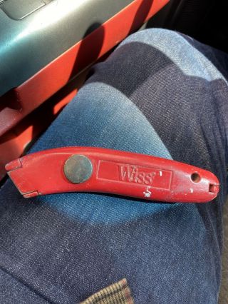 Rare Vintage Wiss Utility Knife Swingaway Hinged Curved A310308 - 2 Red