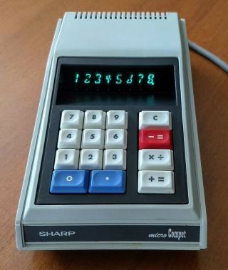 Rare Vintage Sharp Micro Compet Qt - 8d Electronic Desktop Calculator