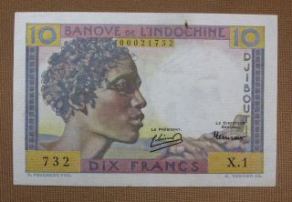 Djibouti - Bank De Indochina 10 Francs (nd) 1946 In Au Rare