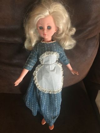 Vintage Doll Made In Italy 16 “ With Blond Hair And Open /close Eyes