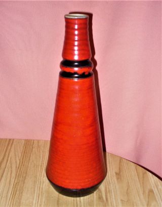 Brick Red Glaze Frankoma Pottery Vase Limited Edition John Franks V - 3 Rare 12 "