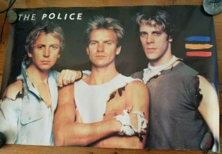 Vintage 1983 The Police 24 " X 36 " Poster Pop Rock Band - - Sting