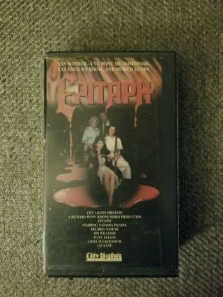 Epitaph Vhs Horror Cut Box 1987 Ultra Rare Campy 80 