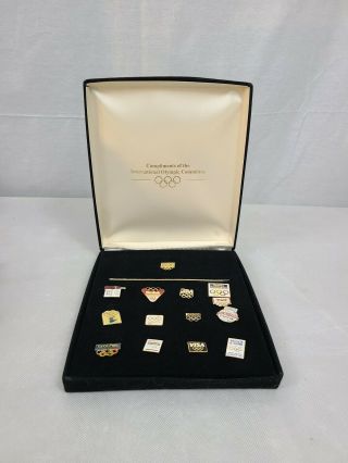 1992 Worldwide Sponsors Olympics Programme Pins Complete Set Of 13 Rare Kodak