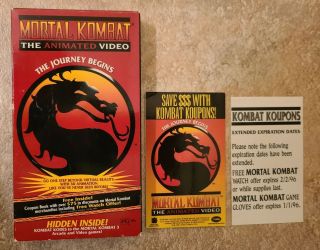 Mortal Kombat: The Animated Video The Journey Begins Vhs Rare Oop Bonus Inserts