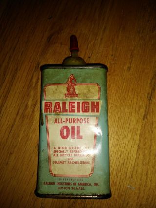 Vintage Raleigh All - Purpose Oil Can Rough And Rare