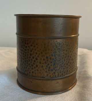 Vintage Arts & Crafts Hammered Copper Planter Small 4 1/4” X 4 1/4”