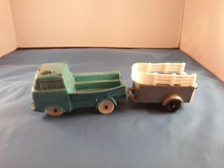 Rare Vintage Auburn Rubber Toy,  Pick - Up Truck And Trailer