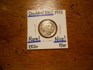 1935 Buffalo Nickel Doubled Die Reverse F/vf Rare Sweeeeeeeeet
