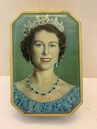 Vintage England Toffee Tin Souvenir Of The Coronation Of Queen Elizabeth 1953