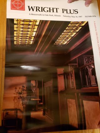 A House Walk In Oak Park Illinois By Frank Lloyd Wright Poster Vintage 1987 Rare