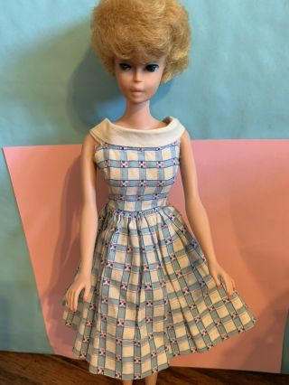 Vintage Barbie Clothing 1960’s Dress Blue & White