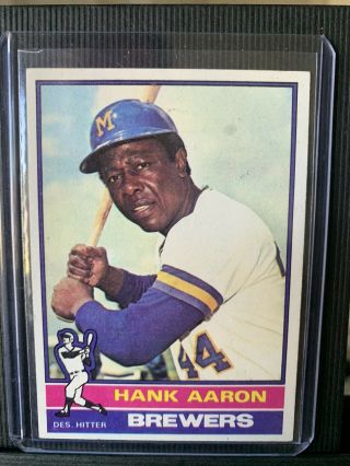 1976 Topps Hank Aaron Milwaukee Brewers 550 Baseball Card