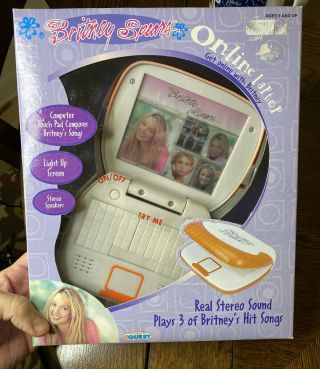 Britney Spears Rare Mini Laptop Toy Official 2000 Manley Toy Quest Plays 3 Songs