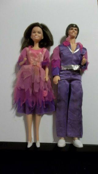 Vintage 1976 Mattel Donny And Marie Osmond 12 Inch Tall Dolls Outfits