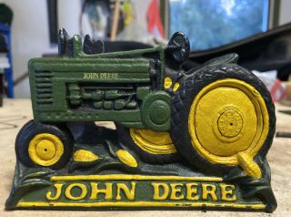Rare John Deere Cast Iron Napkin Holder Door Stop
