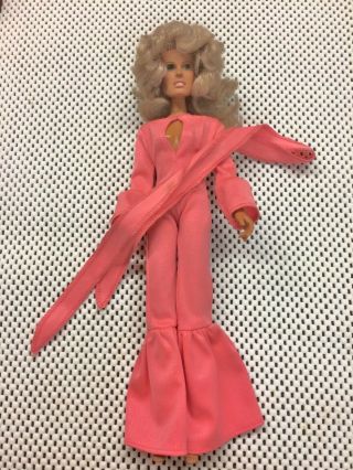 Vintage 1977 Farrah Fawcett 12 " Mego Doll In Good Pink Dress