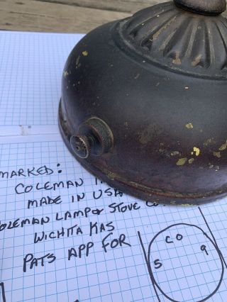 VINTAGE COLEMAN Lamp & Stove Co Patent 1919 instant Lite Antique lantern old 3