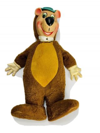 Vintage Rubber Face & Hands Plush Toy Yogi Bear 1958 Knickerbocker 16 "