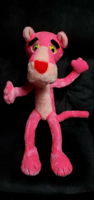 Vintage 1980 Pink Panther Mighty Star Bendable 24 " Rare Plush Poseable