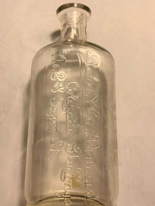 Rare 1890 ' s Baker & Company Colorado Springs No.  8 S.  Tejon drug store bottle 3