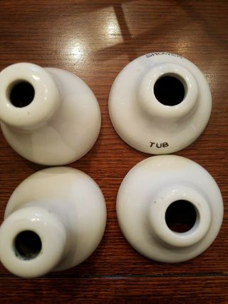 2 Antique Vintage Crane Escutcheon Porcelain Ceramic White Tub Knobs And Two Oth