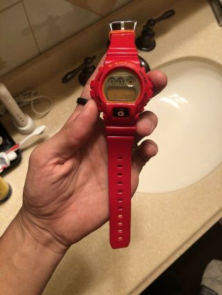 " Rare " Casio Dw - 6900cb - G Shock Red Finish Metalic Face Watch
